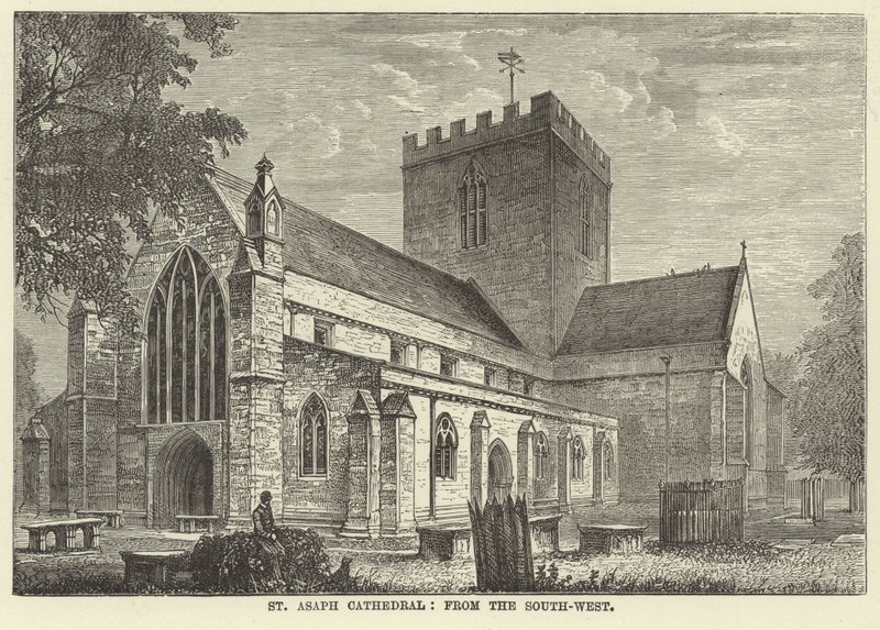 St Asaph-kathedraal, vanuit het zuidwesten door English School