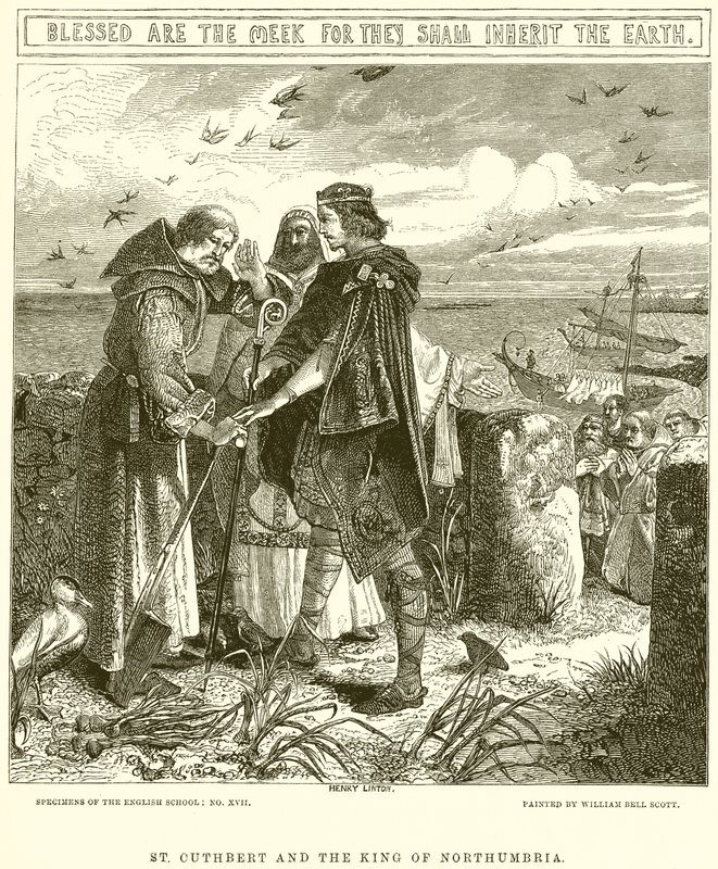 St. Cuthbert en de koning van Northumbria door English School