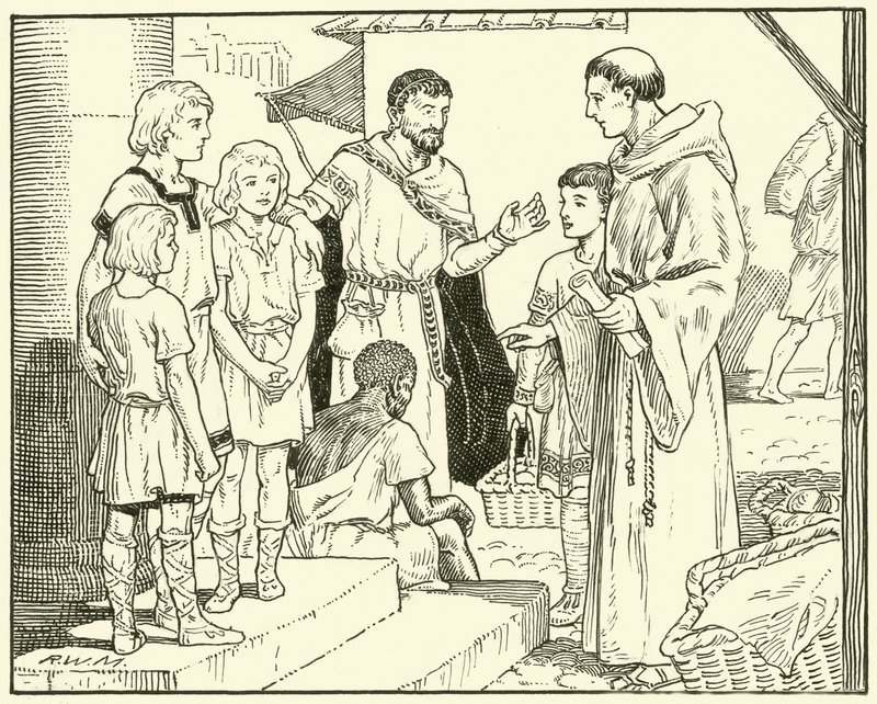 St. Gregorius en de Engelse slaven door English School