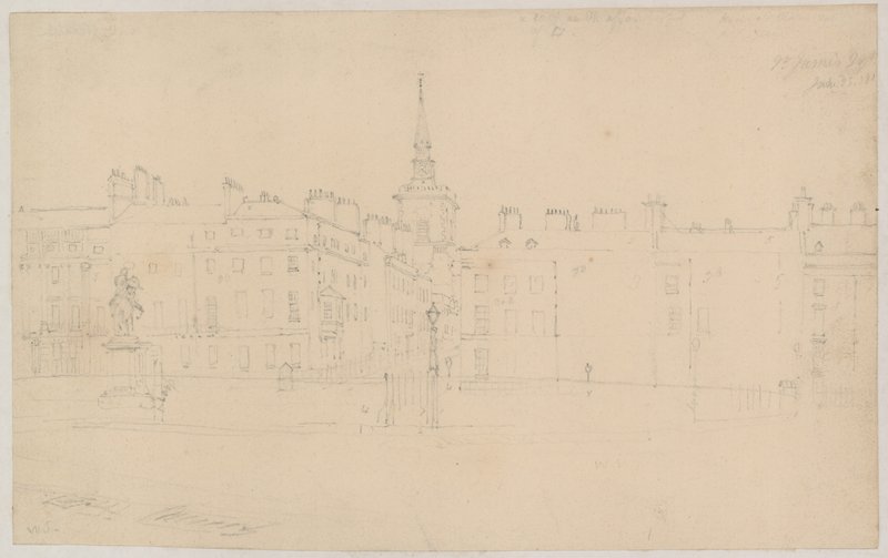 St Jamess Square, Londen; originele potloodschets door English School