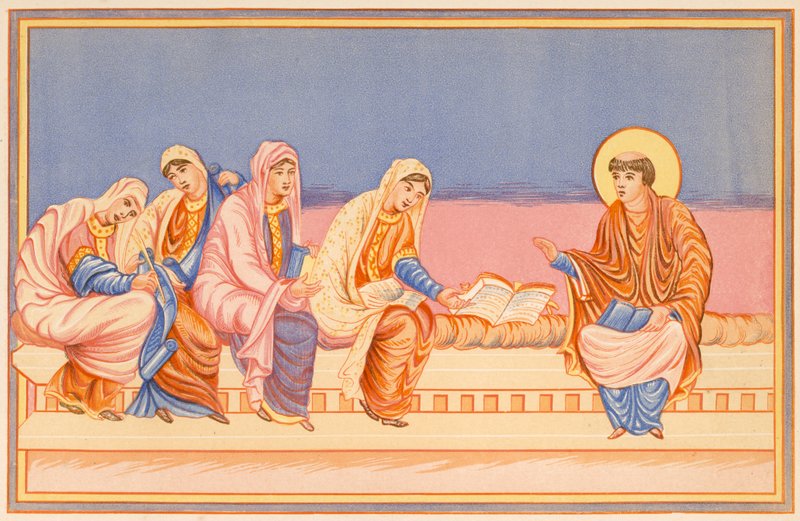 St. Hiëronymus leest voor aan Eusachia en Paula door English School