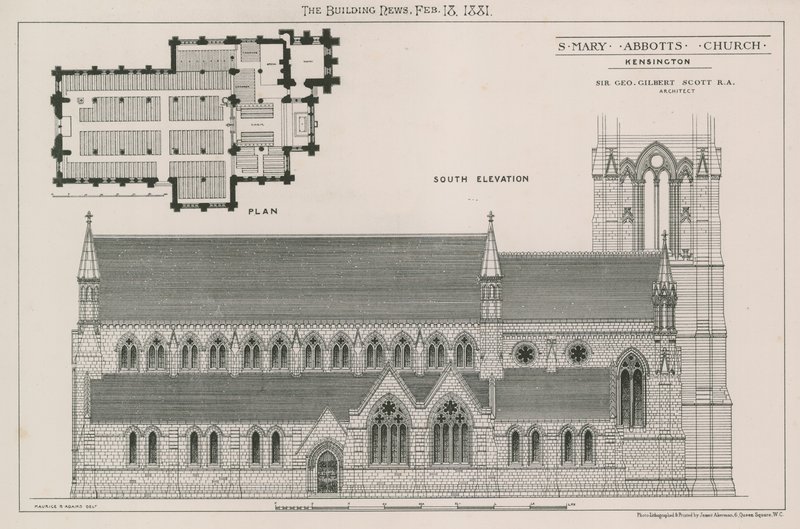 St Mary Abbots Church, Kensington door English School