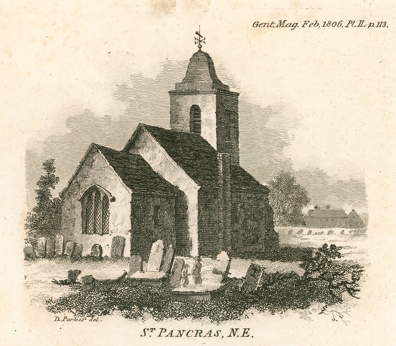 St Pancras Kerk, Londen; noordoostelijk uitzicht door English School