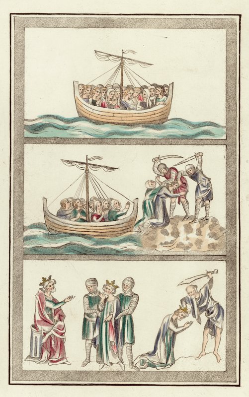 Sint Ursula met haar maagdelijke metgezellen, martelaarschap van Sint Ursula, martelaarschap van Sint Alban door English School