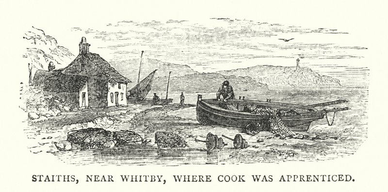 Staiths, nabij Whitby, waar Cook in de leer was door English School