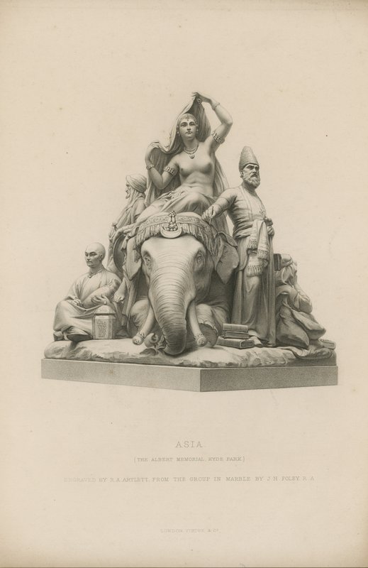 Standbeeld dat Azië uitbeeldt dat het Albert Memorial siert door English School