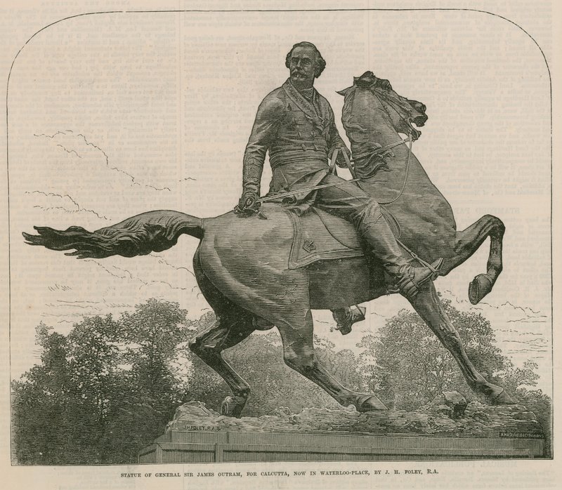 Standbeeld van generaal Sir James Outram, voor Calcutta, nu in Waterloo Place door English School