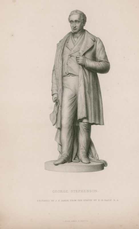 Standbeeld van George Stephenson door English School