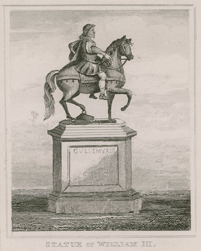 Standbeeld van koning Willem de Derde, in St Jamess Square, Londen door English School