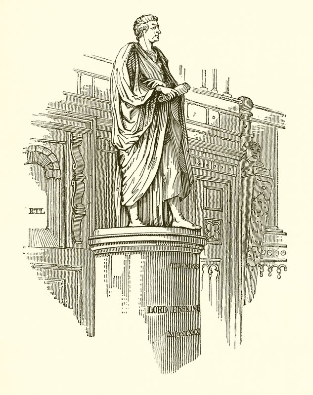 Standbeeld van Lord Erskine in Lincolns Inn Hall door English School
