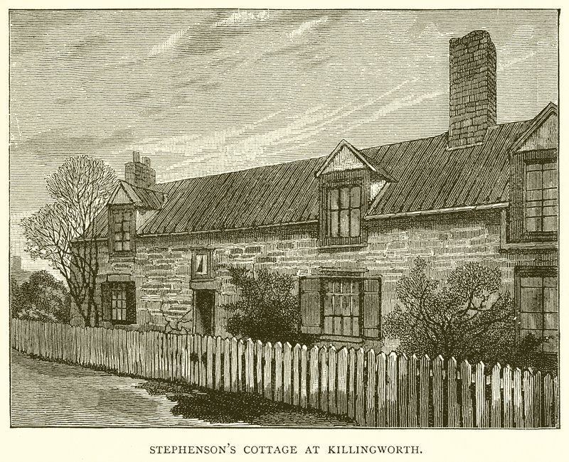 Stephensons cottage in Killingworth door English School