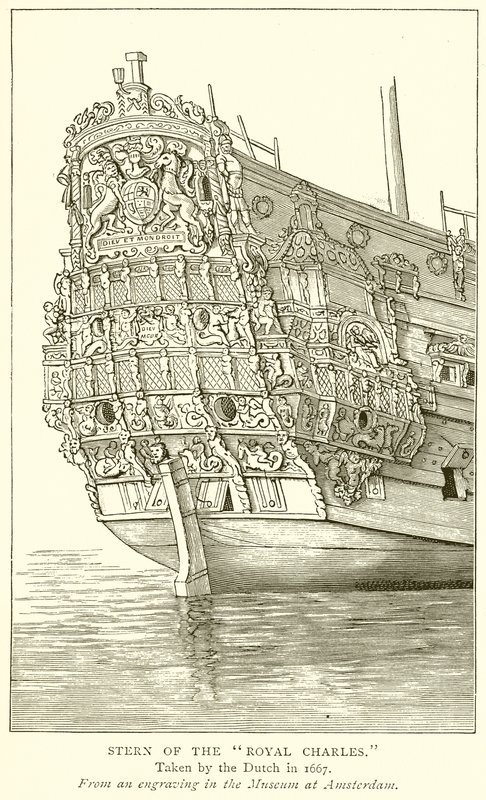 Achtersteven van de Royal Charles door English School