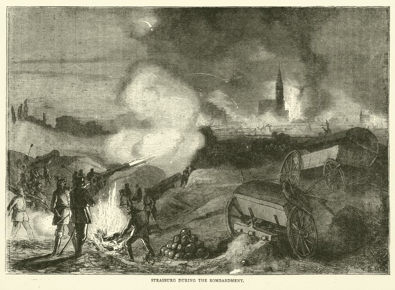 Straatsburg tijdens het bombardement, september 1870 door English School