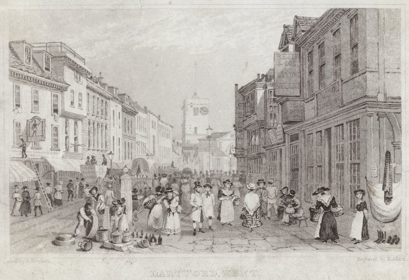 Straatscène van Dartford in Kent door English School