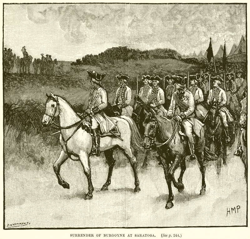 Overgave van Burgoyne in Saratoga door English School