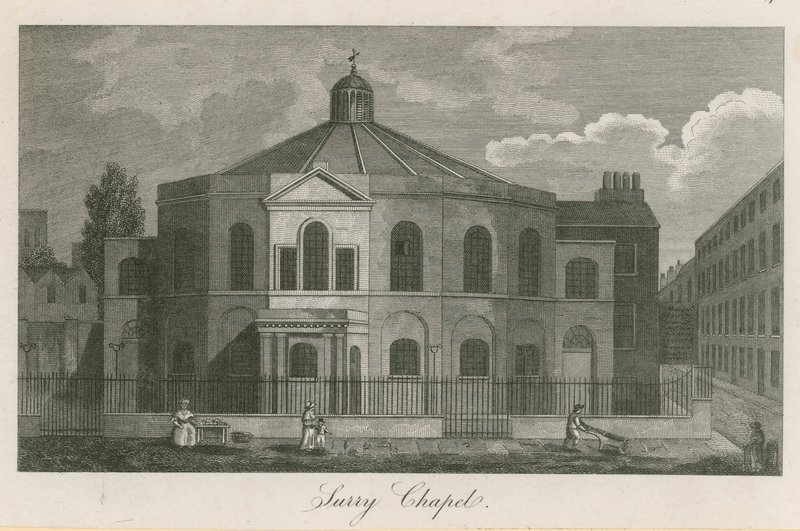 Surrey Chapel, Blackfriars Road, Southwark (Rowland Hills Chapel) door English School