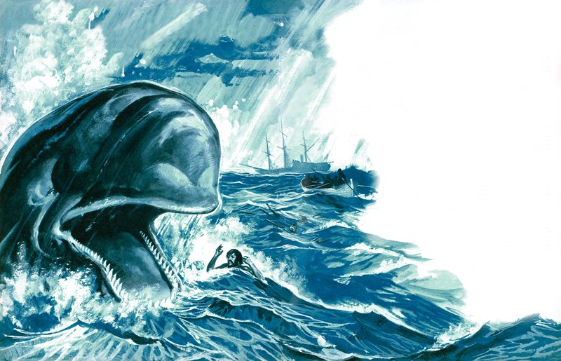 Ingeslikt door een walvis door English School