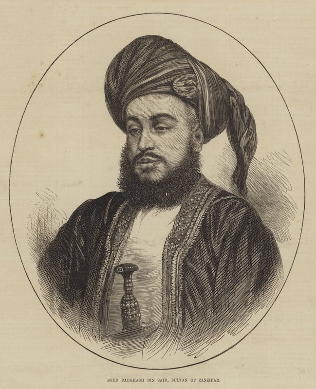 Syed Barghash Bin Said, sultan van Zanzibar (gravure) door English School