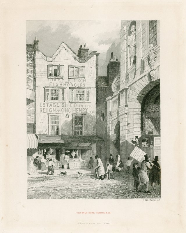 Temple Bar, Londen. Oude Bulk Shop door English School