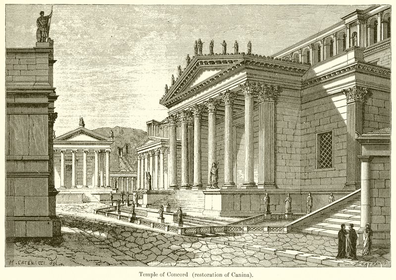 Tempel van Concordia (Restauratie van Canina) door English School