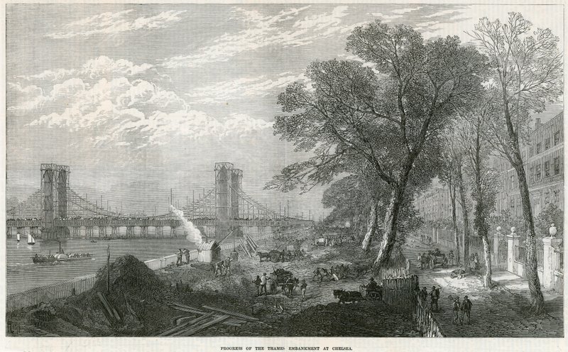 Thames Embankment bij Chelsea door English School