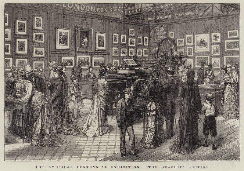 De Amerikaanse Eeuwfeesttentoonstelling, "The Graphic" Sectie door English School
