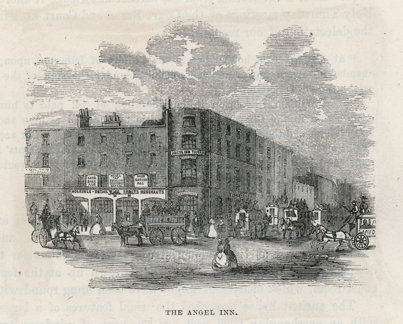The Angel Inn, Islington door English School