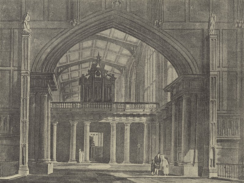 De voor-kapel, 1816 (gravure) door English School