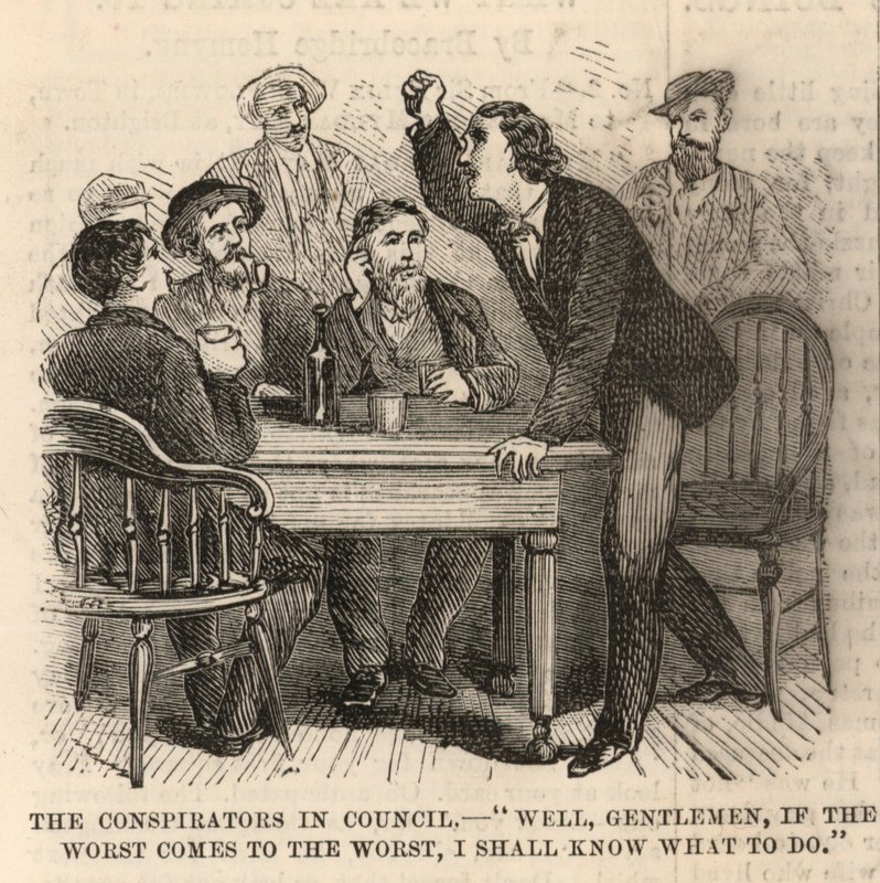 De moord op president Lincoln; De samenzweerders in beraad door English School