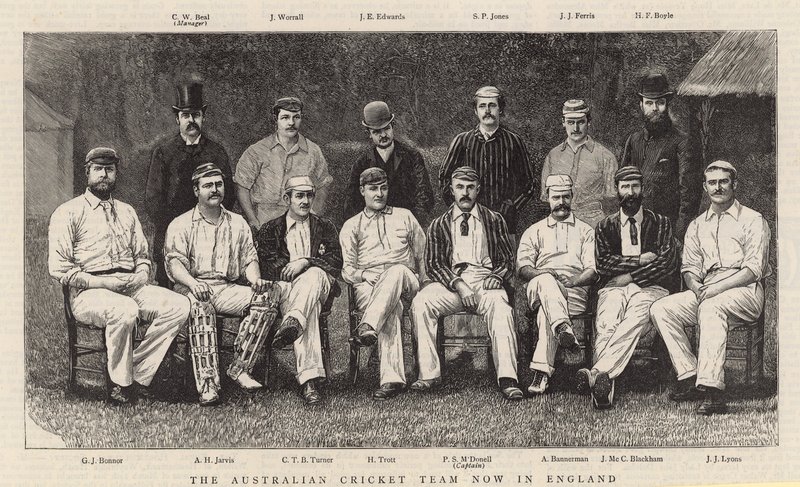 Het Australische cricketteam dat nu in Engeland is door English School