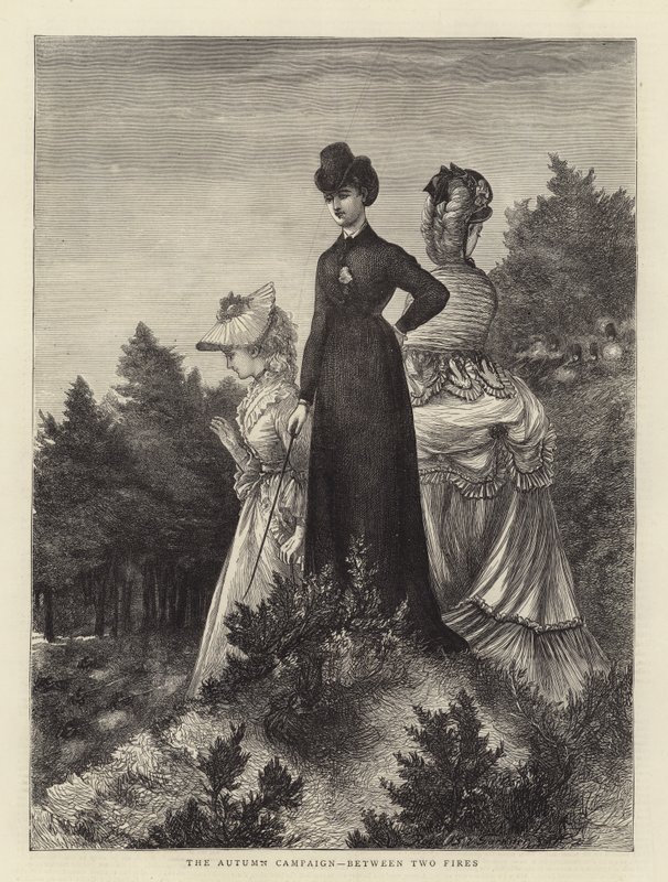 De herfstcampagne, tussen twee vuren (gravure) door English School