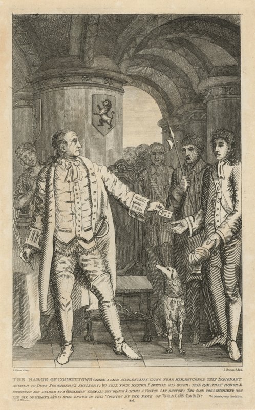 De Baron van Courtstown gaf dit verontwaardigde antwoord aan de gezant van hertog Schomberg door English School