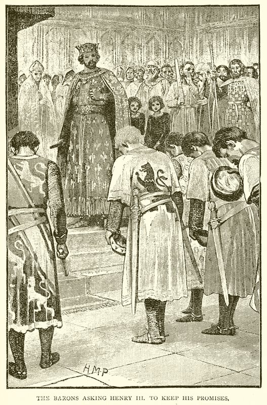 De Baronnen die Hendrik III vragen zijn Beloften na te komen door English School