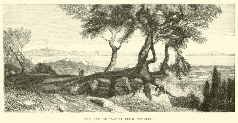 De Baai van Napels vanaf Camaldoli door English School
