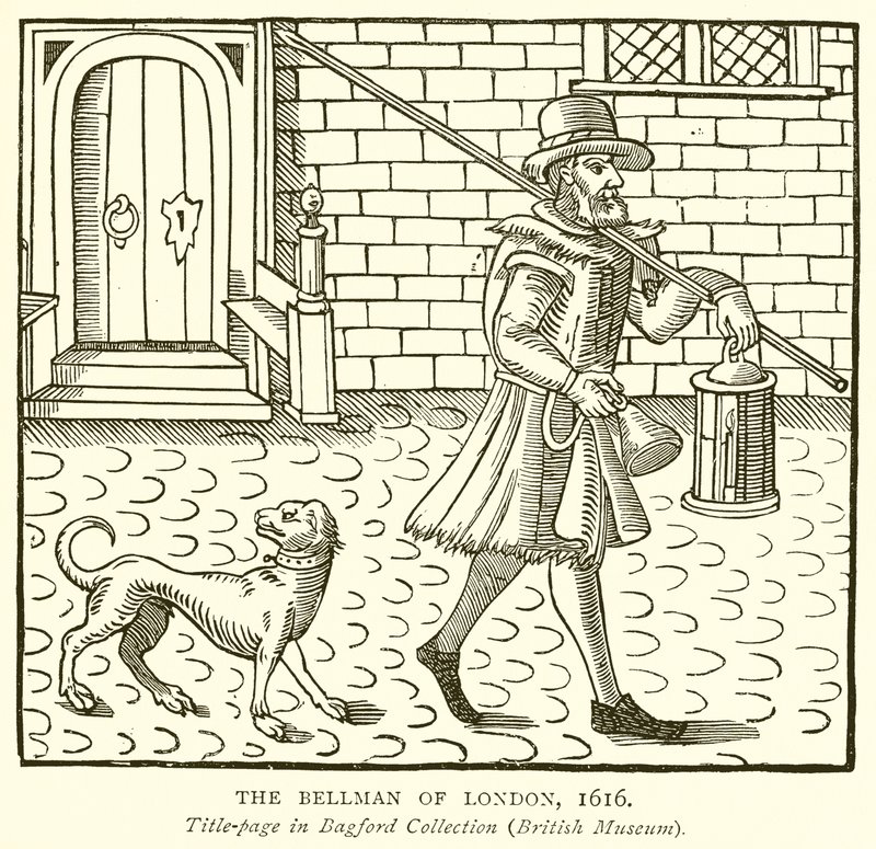 De nachtwaker van Londen, 1616 door English School