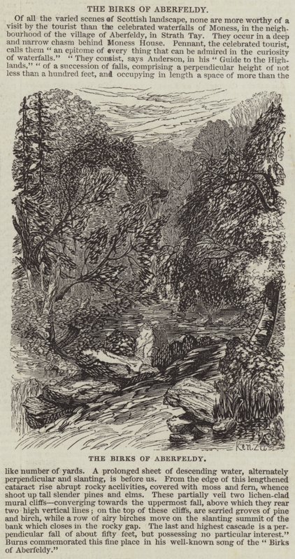 De Birks van Aberfeldy (gravure) door English School