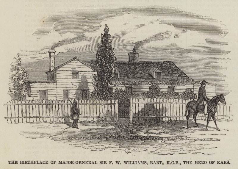De Geboorteplaats van Generaal-majoor Sir F W Williams, Baronet, KCB, de Held van Kars door English School