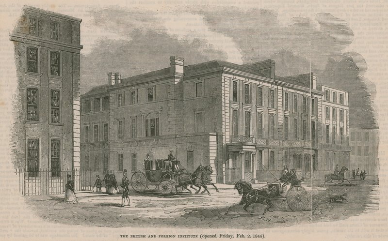 Het Britse en Buitenlandse Instituut, geopend vrijdag 2 februari 1844 door English School