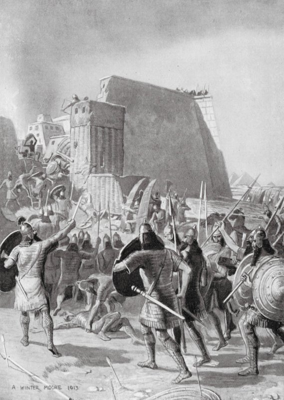 De verovering van Memphis door de Assyriërs door English School