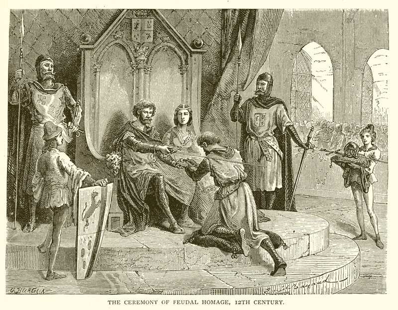 De ceremonie van feodale eerbetoon, 12e eeuw door English School