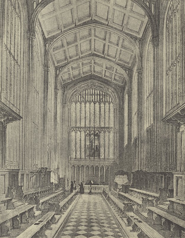 De kapel, kijkend naar het oosten, 1844 (gravure) door English School