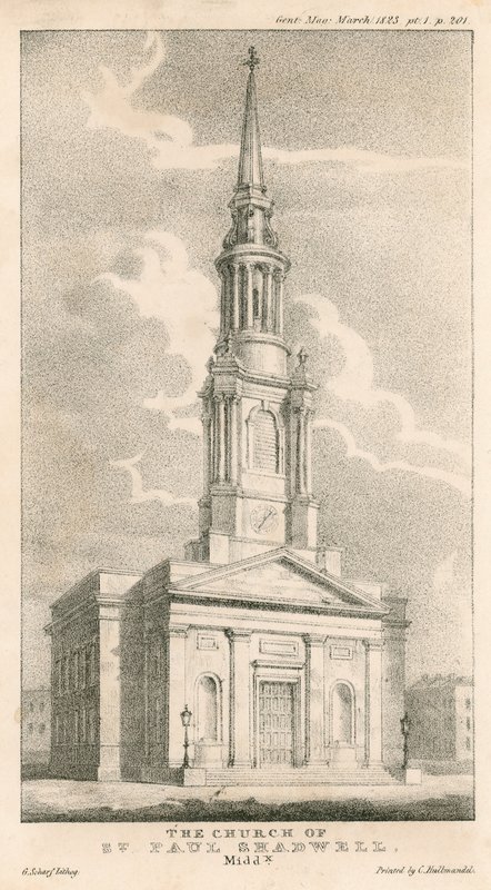 De kerk van St. Paul, Shadwell, Londen door English School