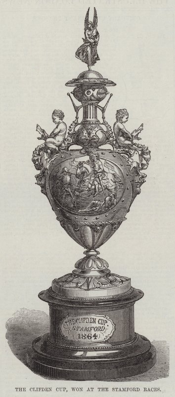 De Clifden Cup, gewonnen bij de Stamford Races (gravure) door English School