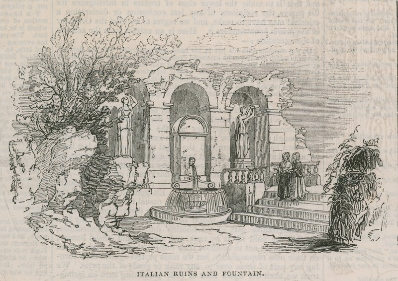 Het Colosseum - Italiaanse ruïnes en fontein door English School