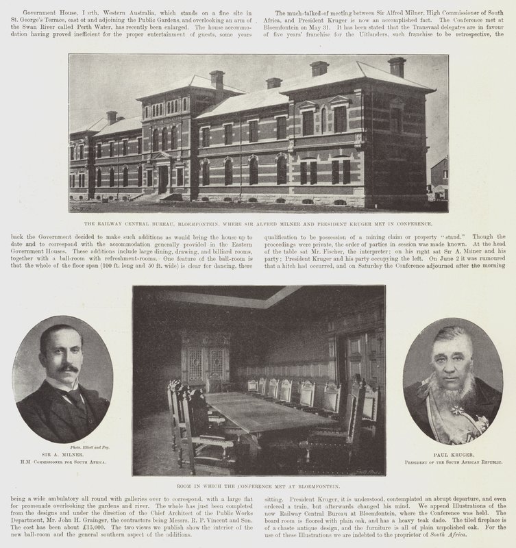 De conferentie in Bloemfontein (gravure) door English School