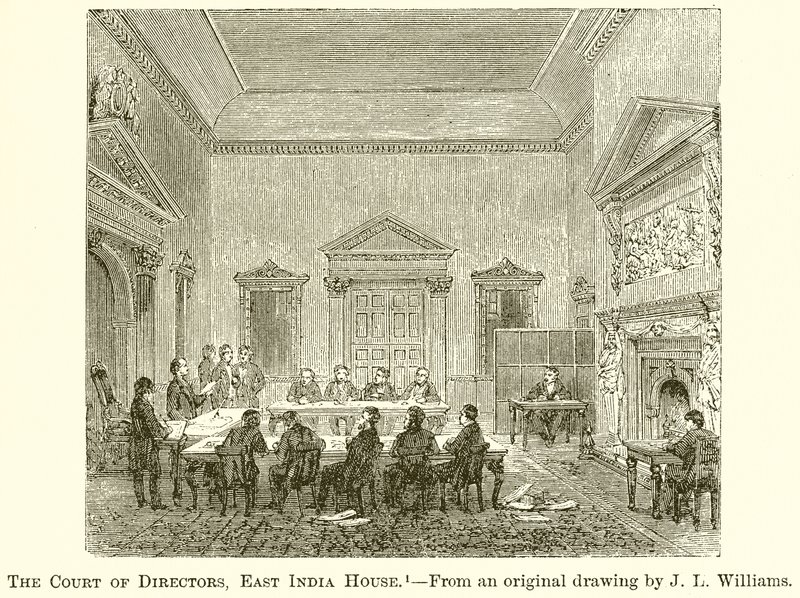 Het Hof van Directeuren, East India House door English School