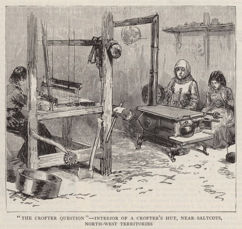 "De Krotterkwestie", Interieur van een Krotterhut, nabij Saltcots, Noordwestelijke Gebieden door English School