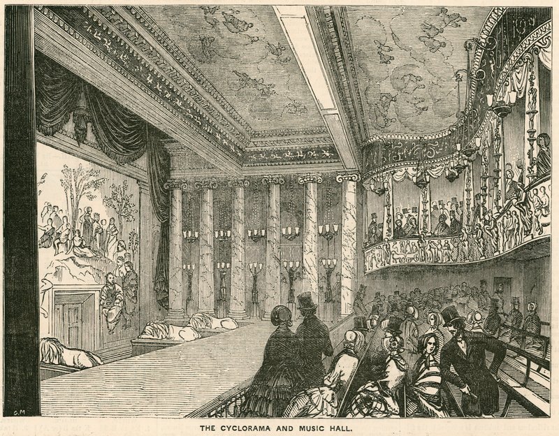 De Cyclorama en Muziekhal in het Colosseum, Londen door English School
