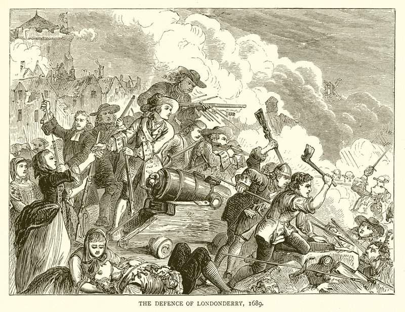 De verdediging van Londonderry, 1689 door English School