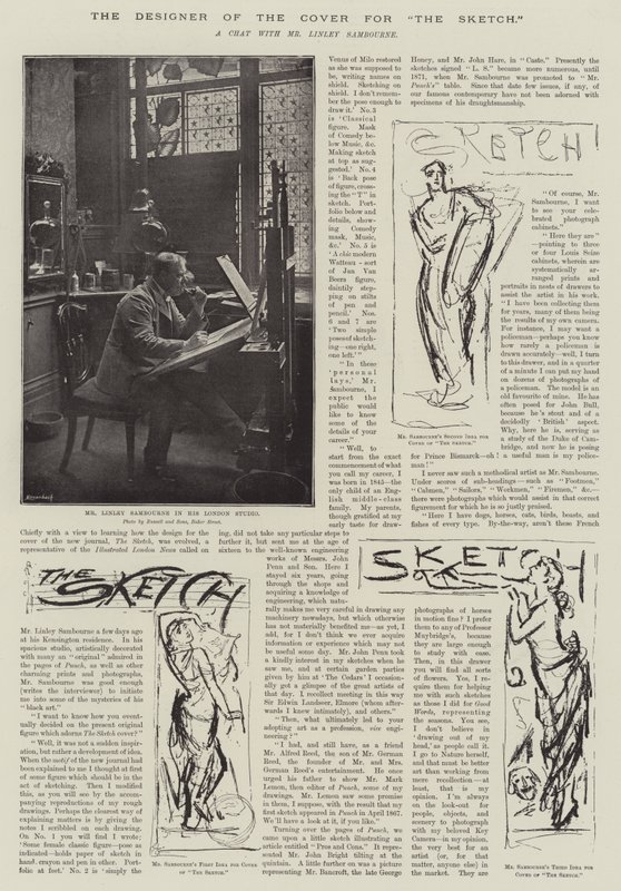 De ontwerper van de omslag voor "The Sketch" door English School